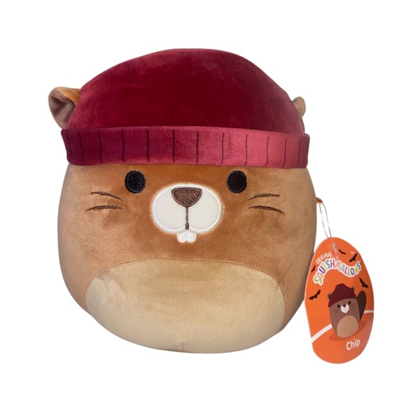 Squishmallows Squish Chip Beaver in Red Beanie 8” Plush Stuffed Animal NWT - Picture 13 of 14